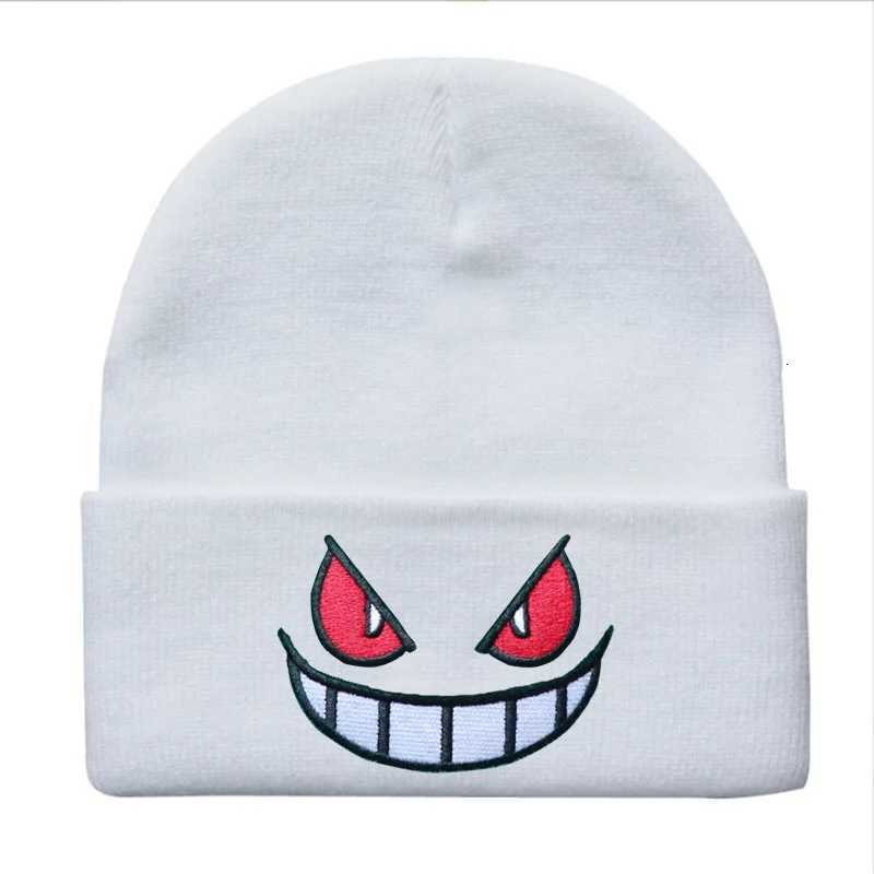 Cartoon Embroidered Beanies Popular American Anime Cartoon Embroidered Knitted Autumn Winter Warm Hat Wool Hat Gengar BeaniesXJ251023