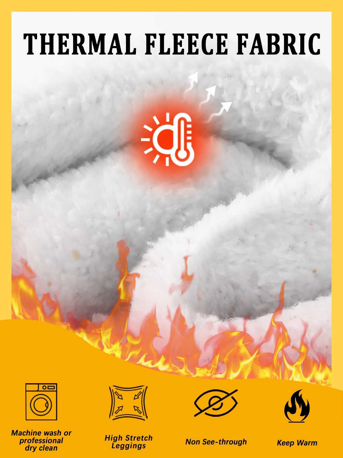 Womens High Waisted FleeceLined Leggings With Pockets Thick Soft Tummy Control Workout Yoga Thermal Warm Pants for Cold WinterT251023