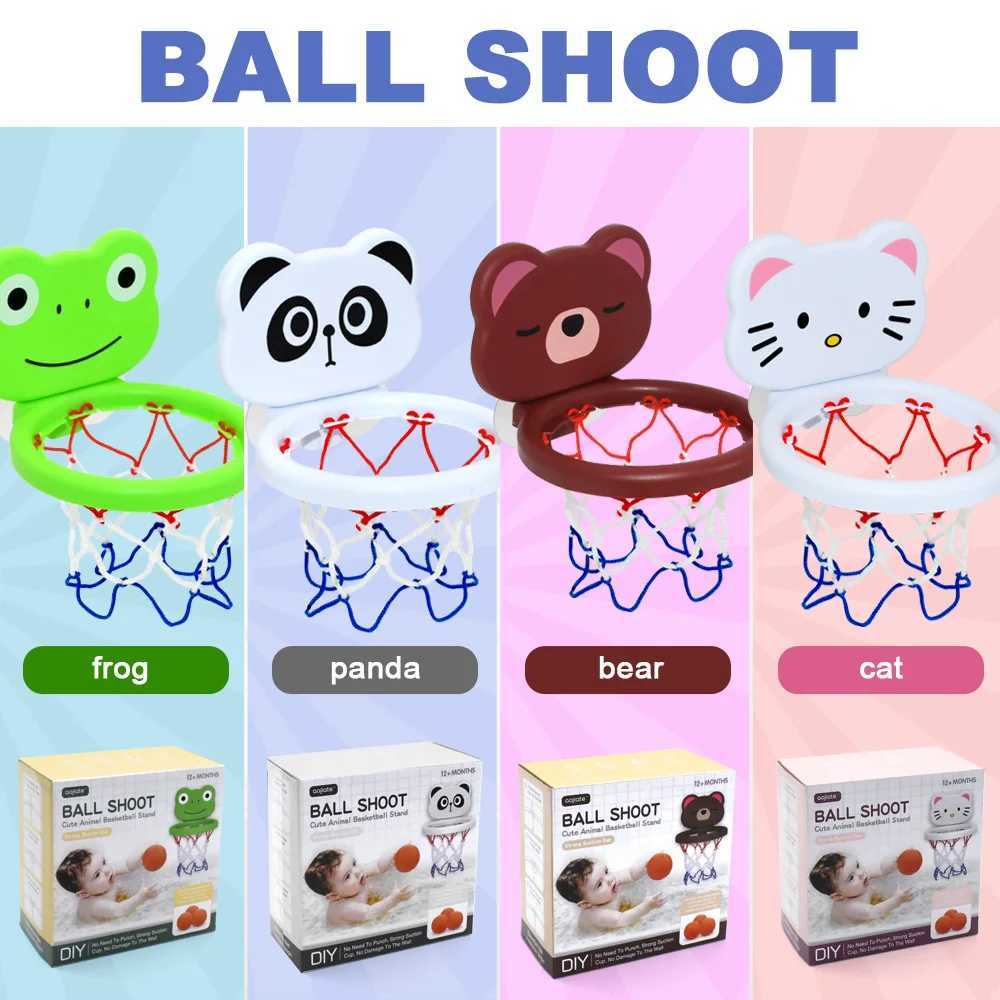 Toddler Animal Themed indoor Basketball Frame Kids Bath Toys set with 3 Plastic Balls Baby Parent Children Interactive fun Game J251023
