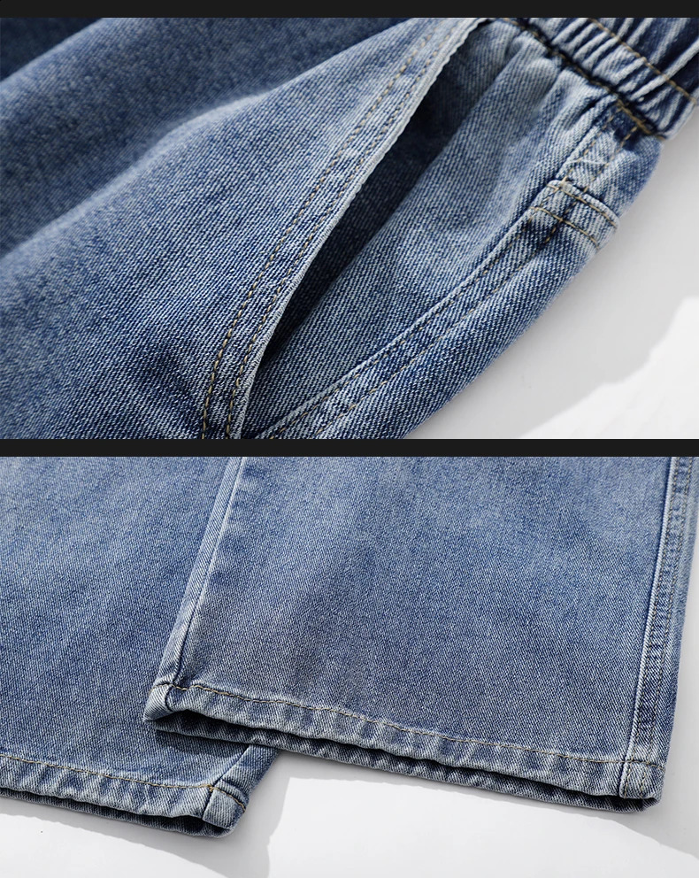 2025 Baggy Jeans Men Clothing Trousers Male Mens Pants Y2k Jean Streetwear Wide Leg Denim Shorts Man Flared Cargo 251018