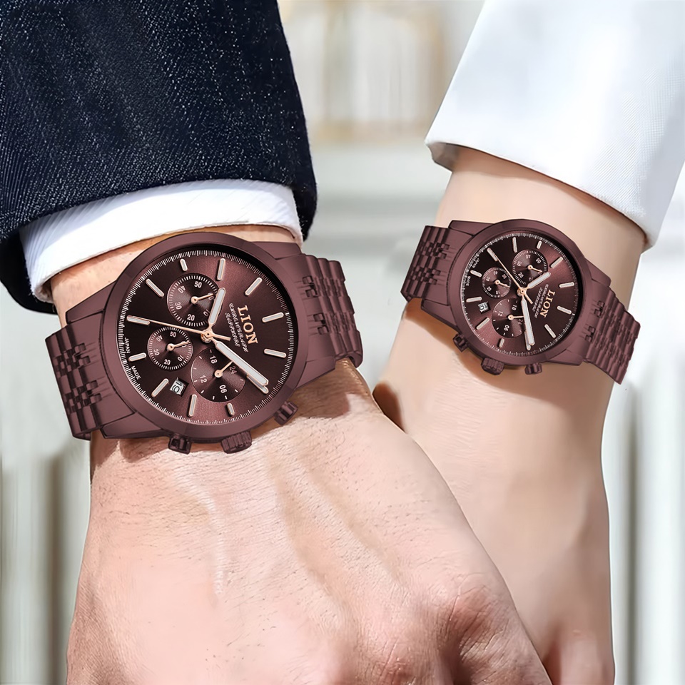 Watch Men's & Womens Designer Luxury Stainless Steel Wristwatch Quartz Chronograph Couple Gift Watch with VD53 Japan Movement