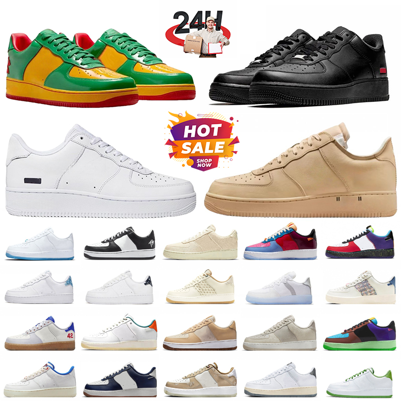 with box Men Women One Casual shoes skate Low Sneakers White Gum Grery Pink Prime Pine Green mens Trainers Outdoor Shoes 36-45