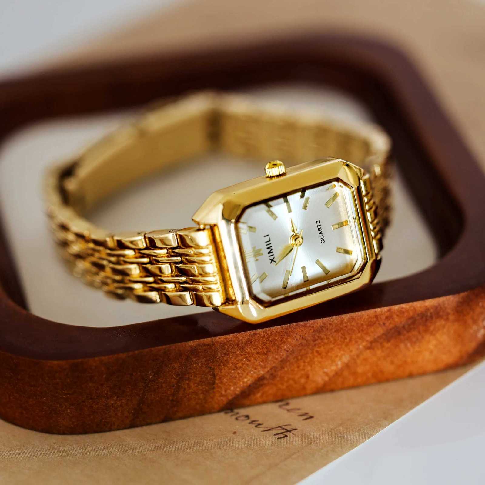 Hot Brand 316L Stainless Steel PVD Gold Color Strap Watch Women Luxury Gift Wristwatch Lady Fashion Simple Square Quartz WatchesL251023