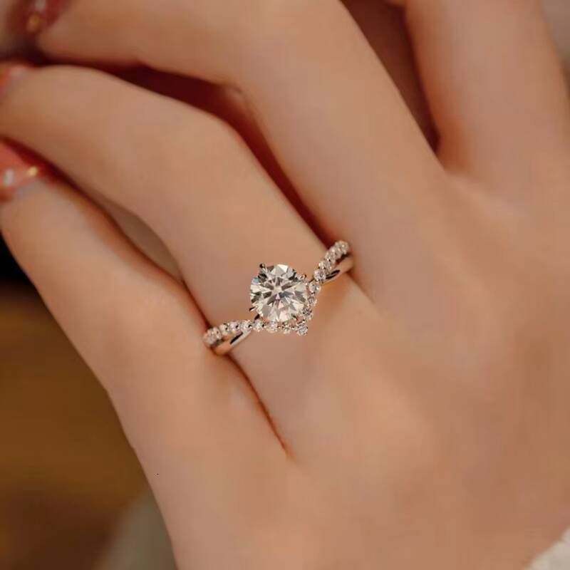 Factory Wholesale High Quality Crown Love Ring 925 Silver Fashion Jewelry Adjustable Ring Moissanite Engagement Charm Ring Women