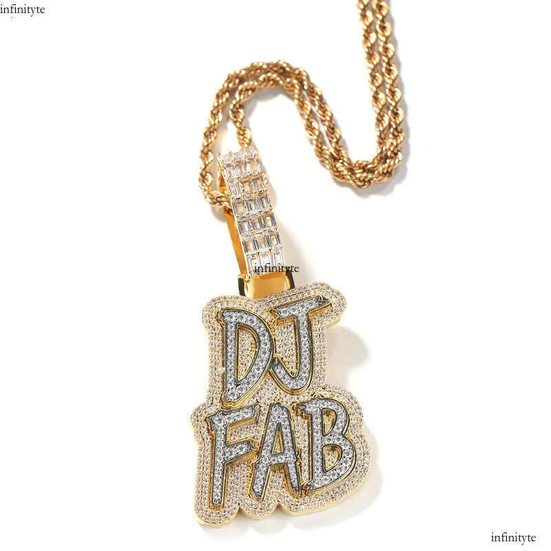 Hip Hop Custom A-Z Letters Name Pendant Necklaces TopBling 5A Zircons Jewelry