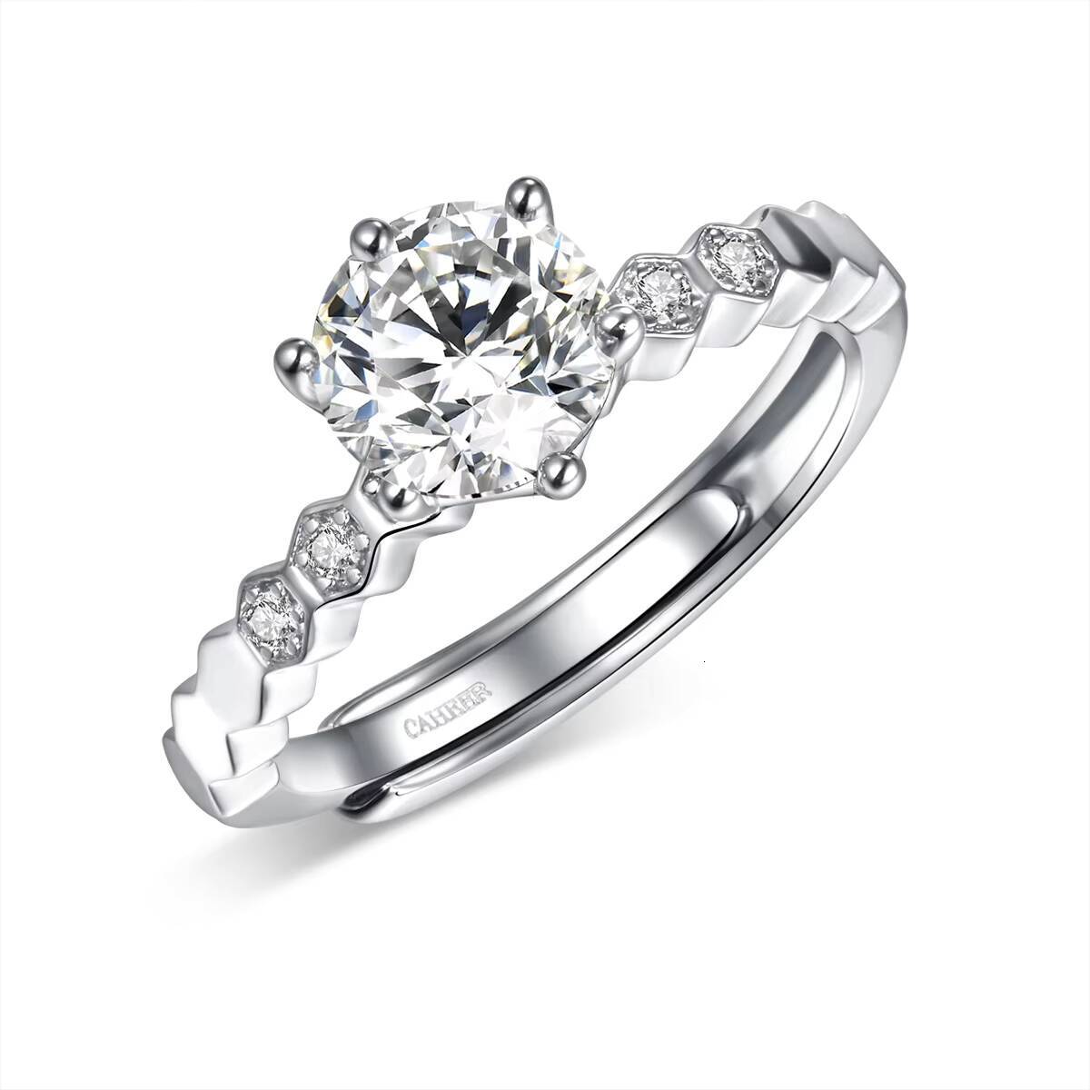 925 Silver Ring with Moissanite for Women