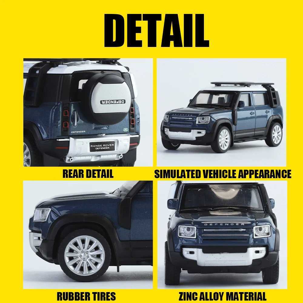 143 Land Defender OffRoad SUV Alloy Diecast Vehicle Model Car Pull Back Suspension Toys Children Birthday Gift Collect OrnameT251023