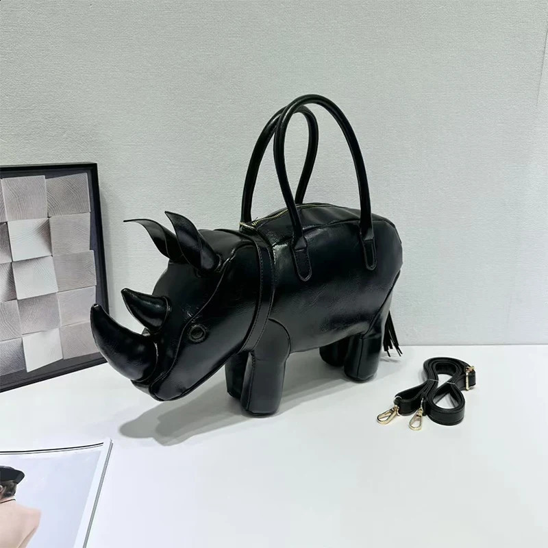 Creative Rhinoshaped Bag Fashion Animal Handbags Highquality Shoulder Crossbody Bags Solid Color Largecapacity Women Bags 251021