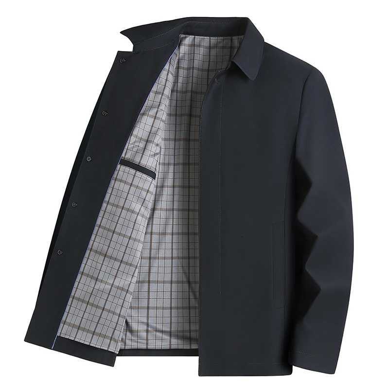 Handsome Middleaged Mens Casual Executive Coat Spring Autumn Fashion Business Jacket with Buttons M4XL 2024 Style W251023