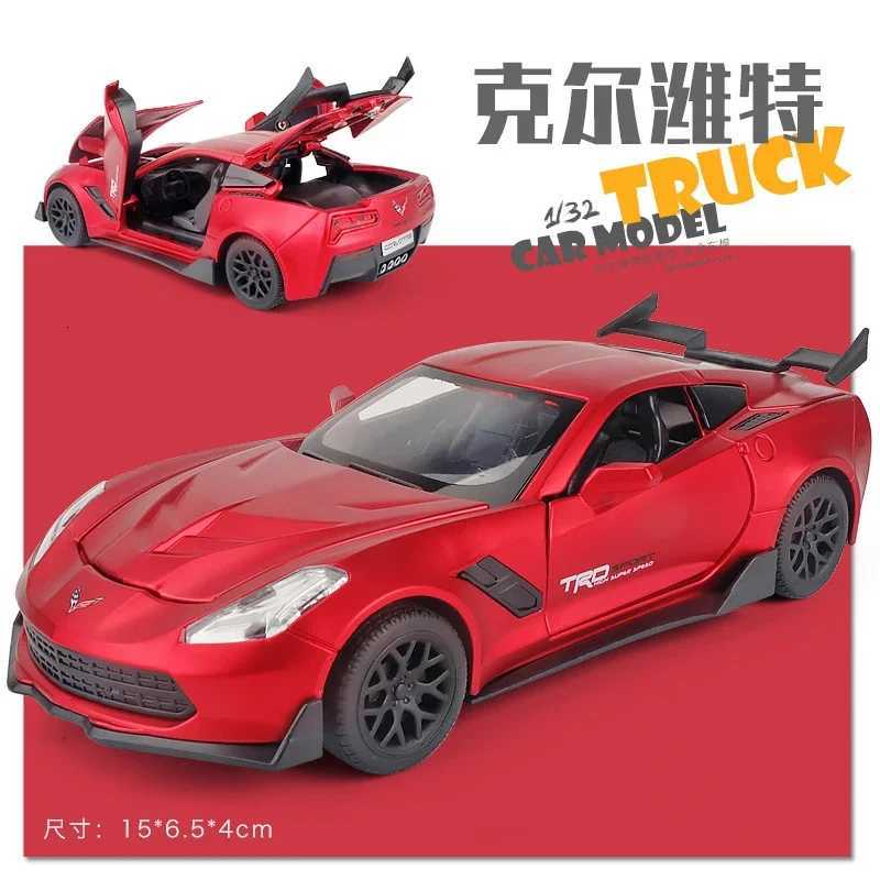 132 Corvette Supercar Model Car Metal Diecast Alloy Car Simulation Pull Back Vehicles Cars Fashion Ornament Collection GiftT251023