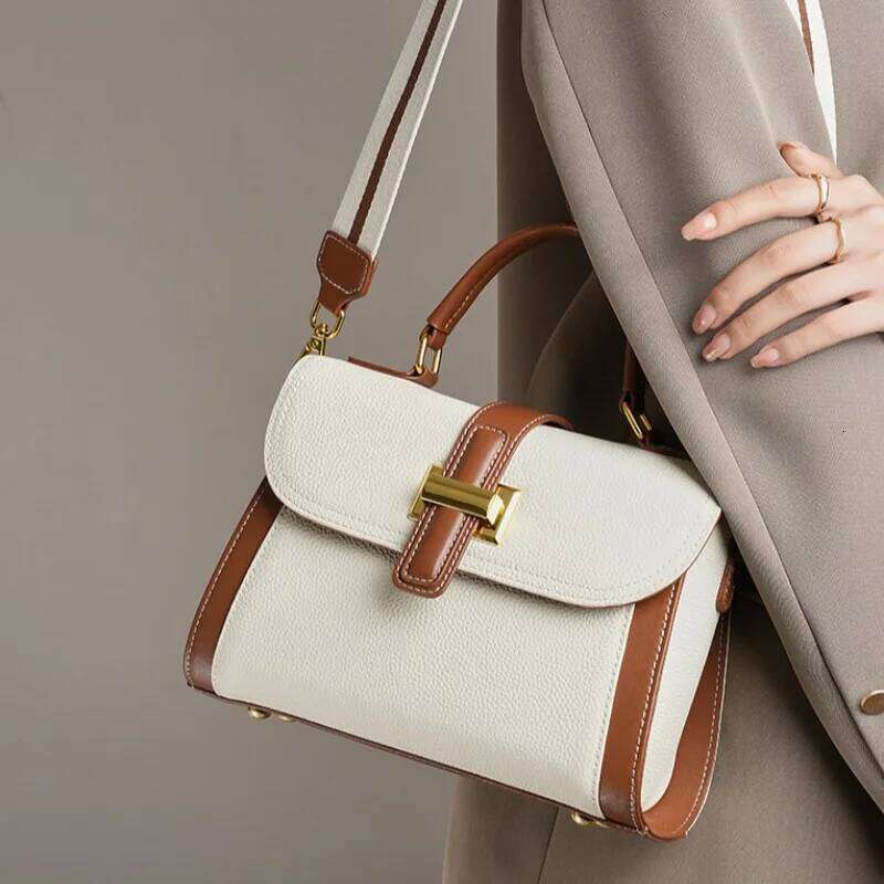 Genuine Leather Women's Crossbody Retro Chic Handbag Luxurious Commuter Shoulder Bag