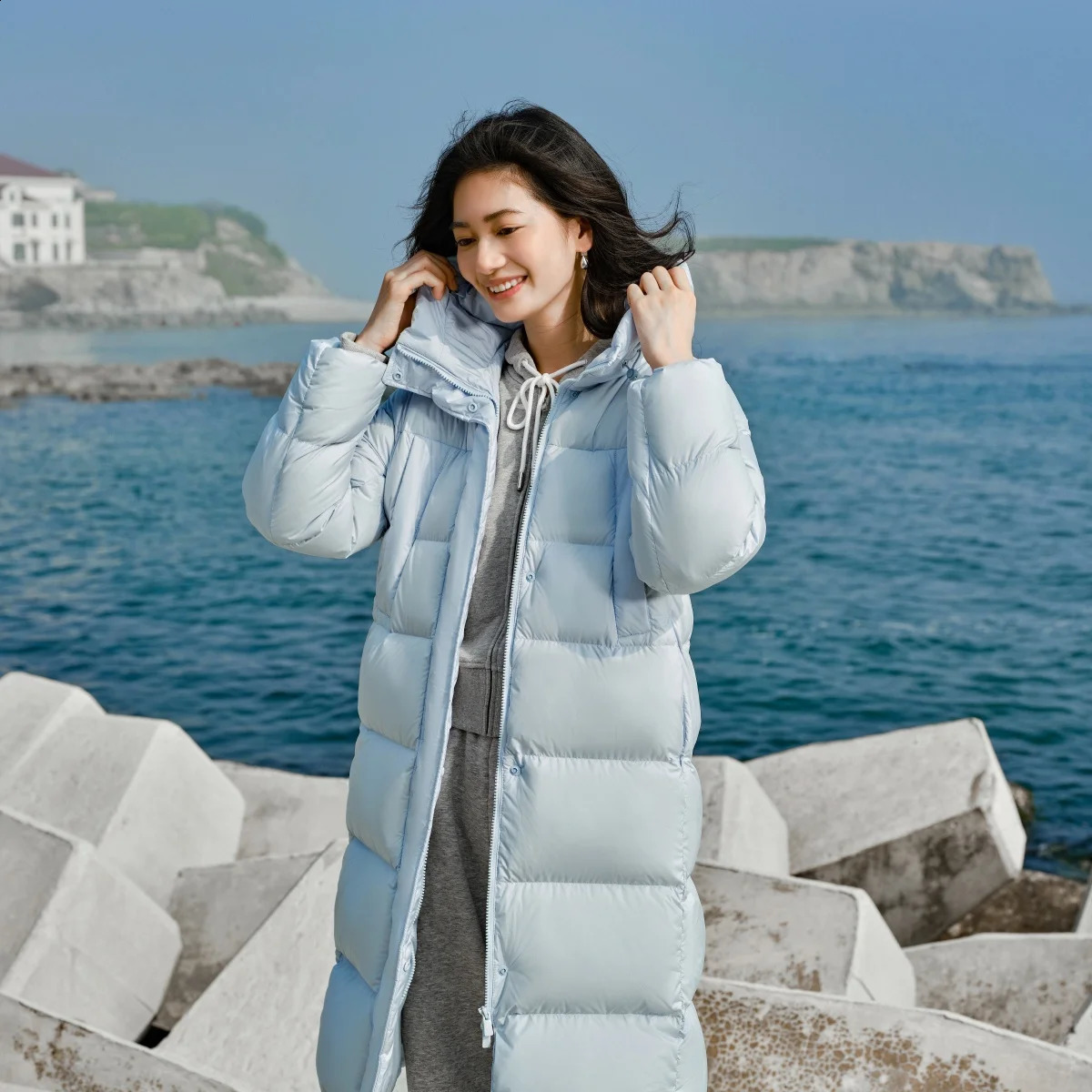 Semir Long Down Jacket Women Waterproof Hooded Coat Winter Loose Girls MultiColor Thick Windbrake 251022