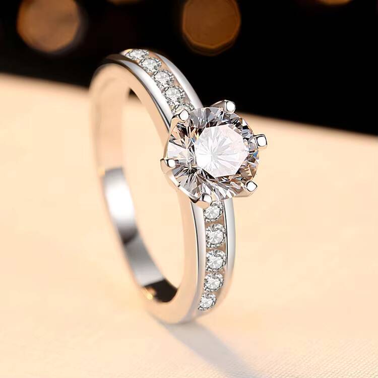 HighEnd Classic Fashion S925 Sterling Silver Wedding Ring for Women New Release Moissanite Diamond Jewelry