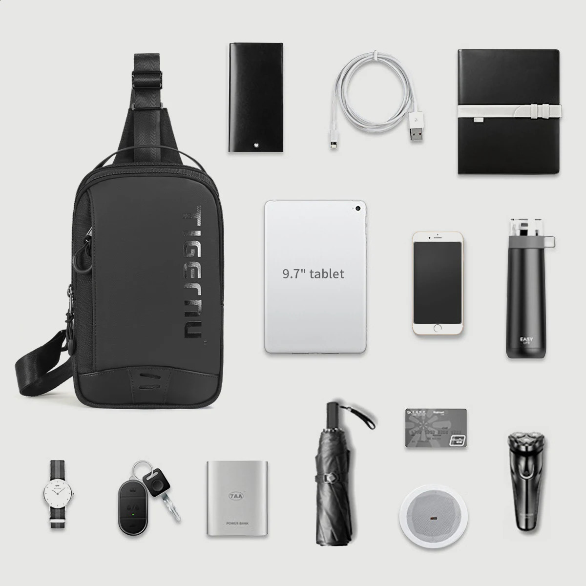 Tigernu Chest Bags For Men Cool Style Men Shoulder Bag 97inch IPad Bag Casual Male Crossbody Bag Lightweigt Mini Bags Messenger251023