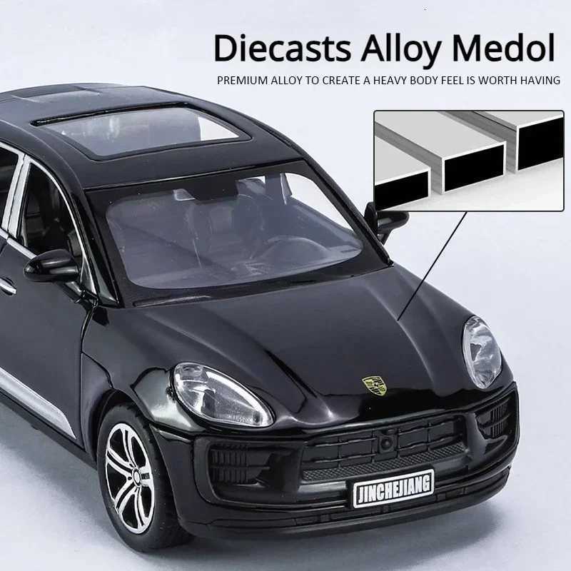 132 Macan T SUV Alloy Car Model Diecasts Toy Vehicles Metal Miniature Pull Back Sound Light Toy For Childrens GiftT251023
