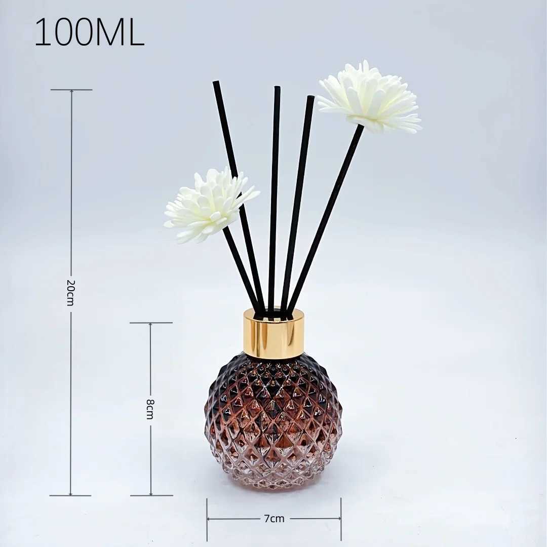 Spherical Aratherapy Bottle Empty Bottle 100ml Thickeed Bottle Essential Oil Diffuser Hotel DIY Per Refill Bottle Rattan Branch Volatile Bottle Y25102