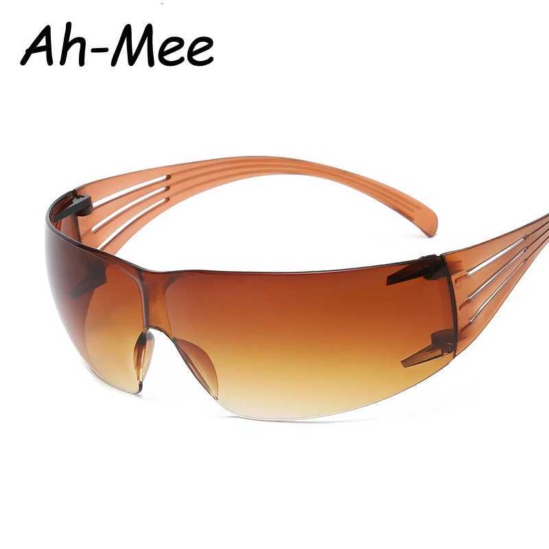 New Punk Sunglasses Goggle One Piece Rimless Sun Glasses Women Men 2000s Riding Sport Wrap Around Shades Eyewear UV400W251023
