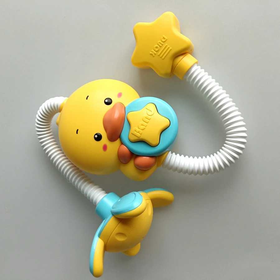 Baby shower toy with water spray duckling flower model rotating faucet electric shower water spray swimming baby shower J251023