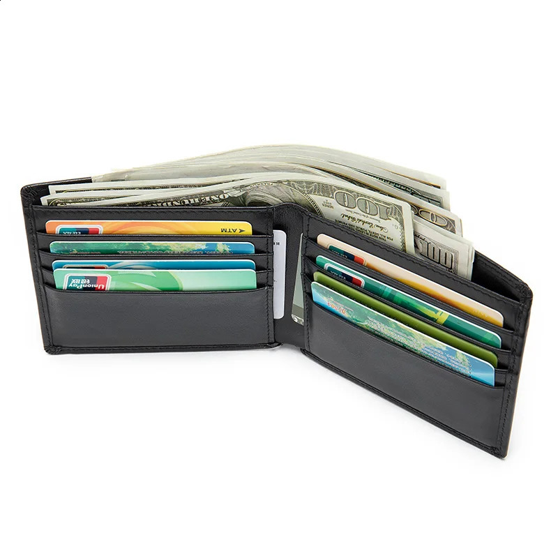 WESTAL Slim Mens Leather Wallets with Cash Compartments Short Wallet for Card Holders Purses Men Clucth Wallet 9061251023