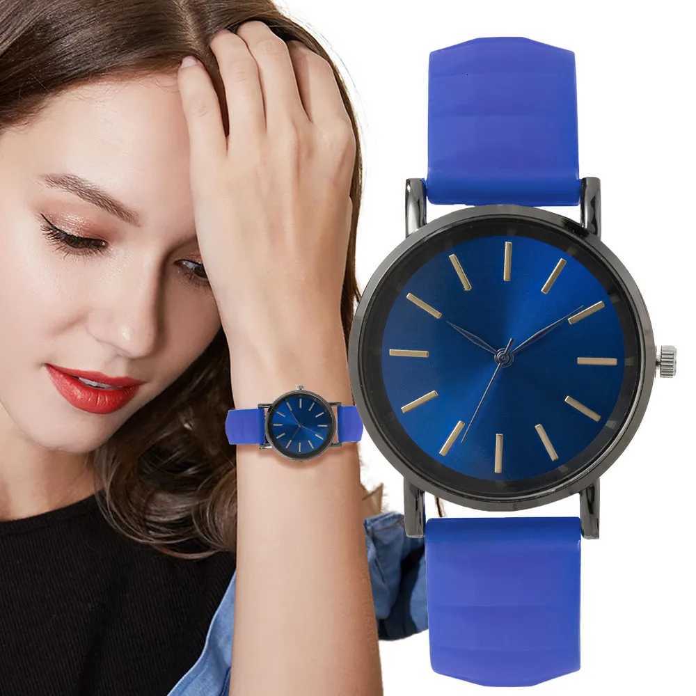 Simple Blue Studs Ladies Dress Quartz Watch Fashion 2025 New Silicone Stripes Women Brands Clocks WristwatchesL251023