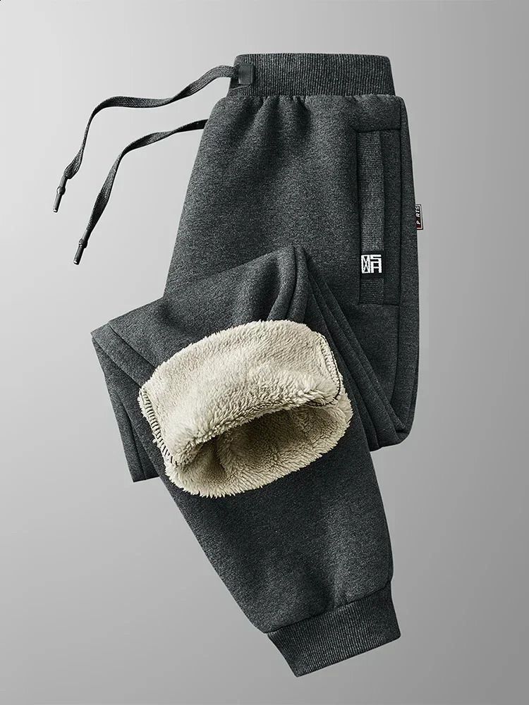 Winter Mens Sweatpants Thick Warm Fleece Joggers Sportswear Zip Pockets Cotton Casual Track Pants Plus Size 6XL 7XL 8XL 251023