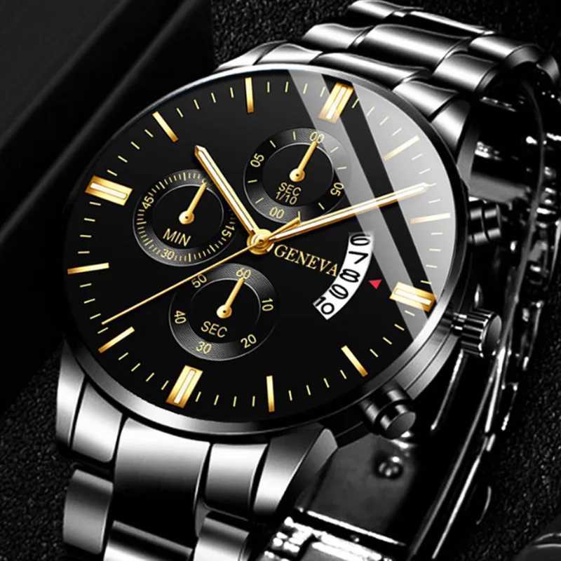 Fashion Men Stainless Steel Watch Luxury Calendar Quartz Wrist Watch Mens Business Watches for Man Clock Montre HommeL251023