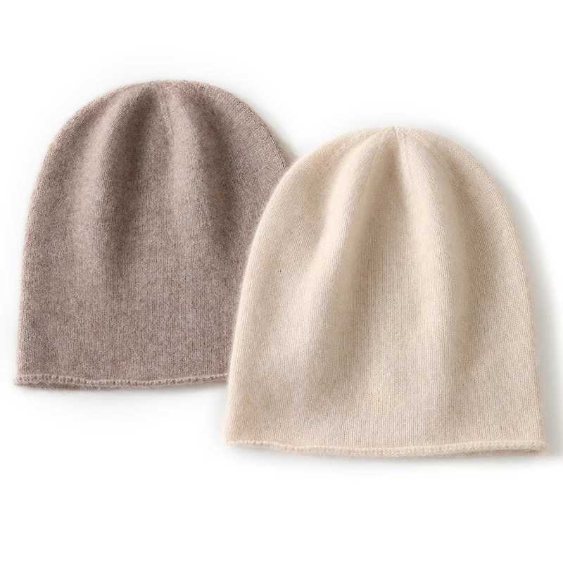 2024 New Solid Color Womens 35 Cashmere First Line Hat Autumn and Winter Warm Soft Comfortable Knitted BeanieXJ251023