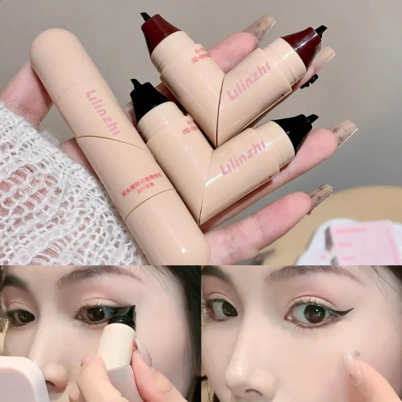 DualHead Rotatable Eyeliner Stamp Integrated Waterproof Long Wear Wing Stencil DIY Liquid Eye Liner Pen Fast Drying Makeup 251014