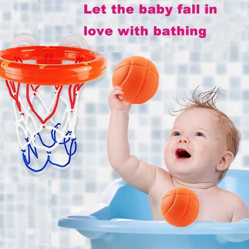 Baby Bath Toy Foldable Basketball Bathtub Paddle Toy No punching rack wall Mounted Augment Baby Take A Bath Delight Toy Set J251023