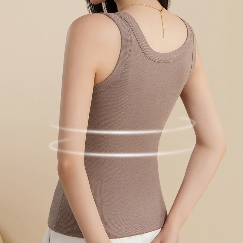 For 40100kg Autumn Winter Plus Size Hyaluronic Acid Thermal Vest For Women Fleece Lined Thickened Women Underwear Tank Tops 251023