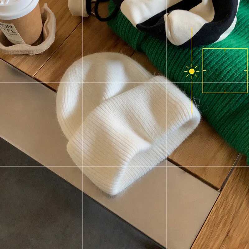 Rabbit Fur Beanies Soft Warm Fluffy Winter Hat for Women Angora Knitted Hat Skullies Beanies Female Bonnet Woman Knit CapXJ251023