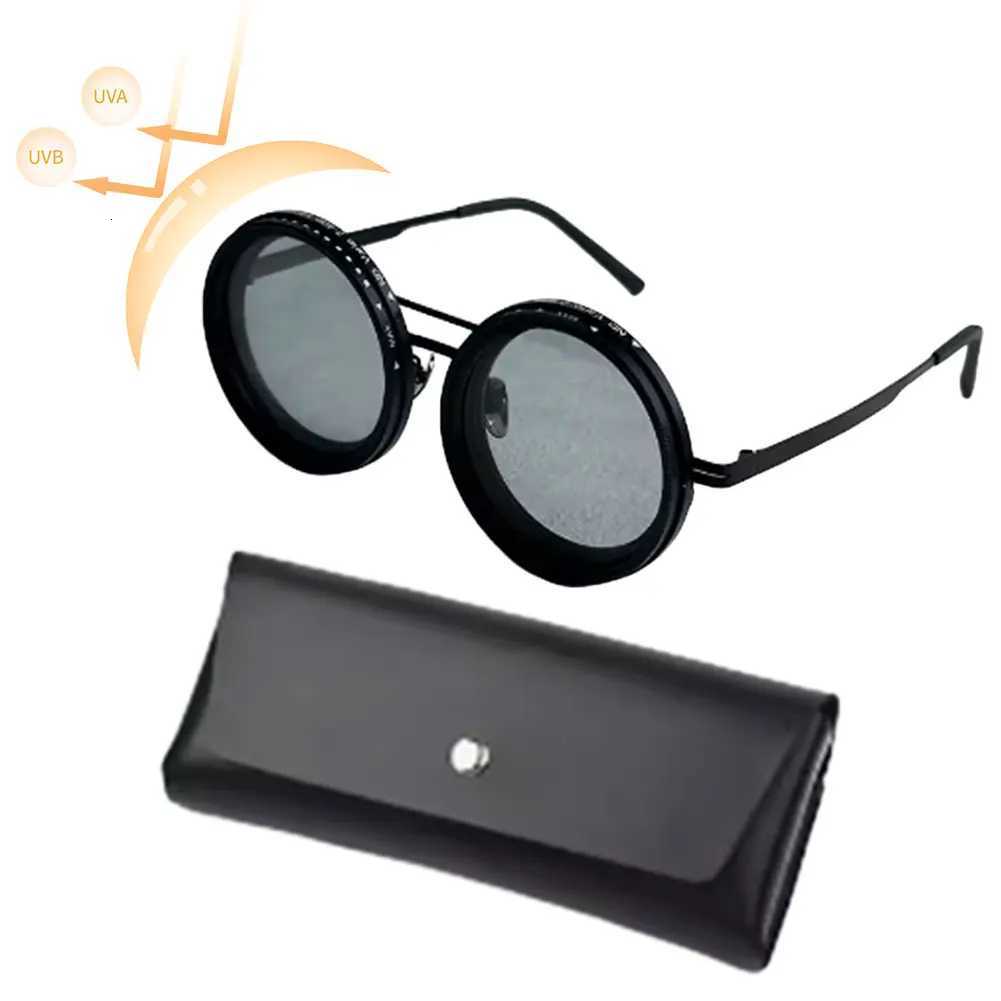 ND9 adjustable dimming sunglasses Retro Punk round mens outdoor fishing UV400 polarized driving sunglasses for Driving FishingW251023