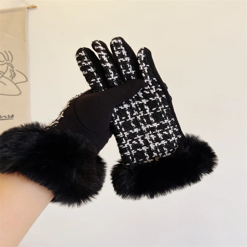 Winter Mink Fur Thickened Wool Gloves Outdoor Riding Glove 251020