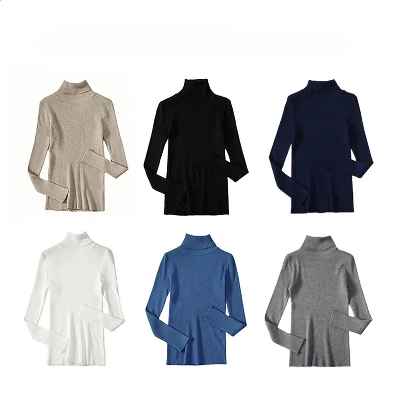 AOSSVIAO 2025 Basic Mock Neck Ribbed Sweaters for Women Cute Sexy Knitted Autumn Winter Warm Fitted Fashion Pullover Sweater 251027