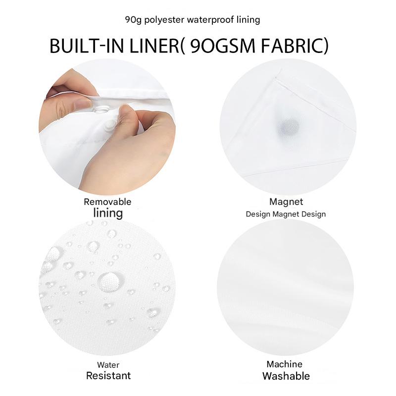 YL-37534 waterproof polyester digital printed marble pattern shower curtain bathroom double layer shower curtain