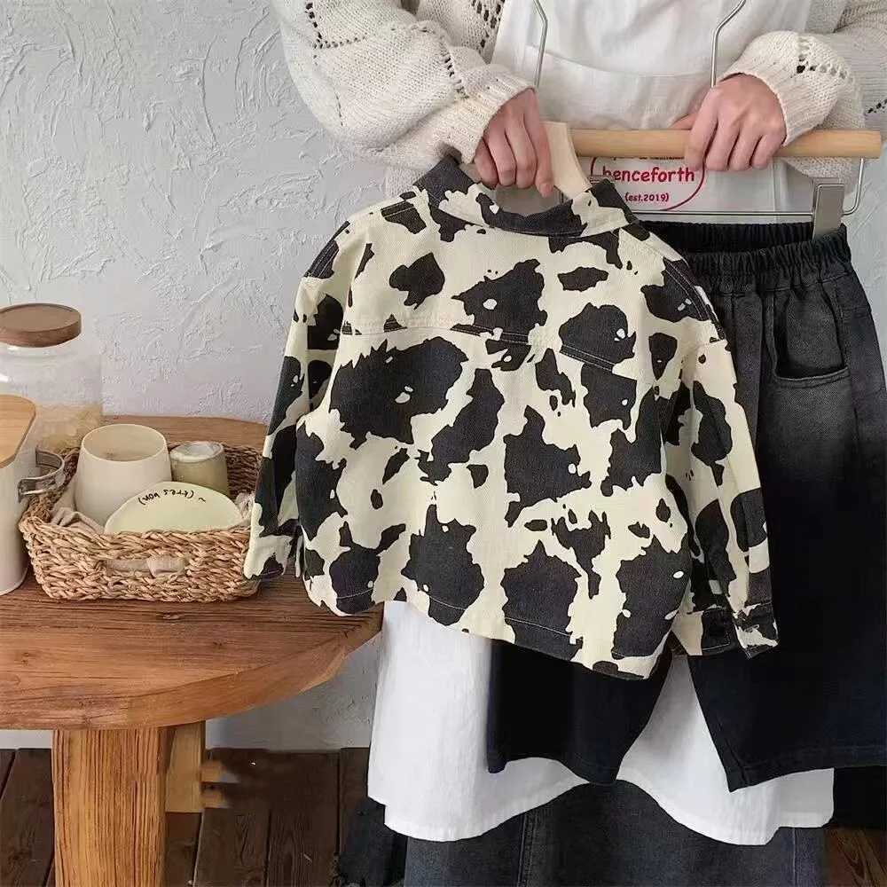 Boys Jackets Cotton Turn Down Collar Toddler Boy Coat Printed Spliced Baby Boy Outerwear Coat Y251023