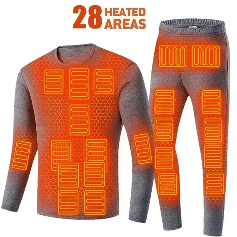 Winter Heated Underwear Pants Set USB 28 Areas Electric Heating Sports Thermal Equipment 251023