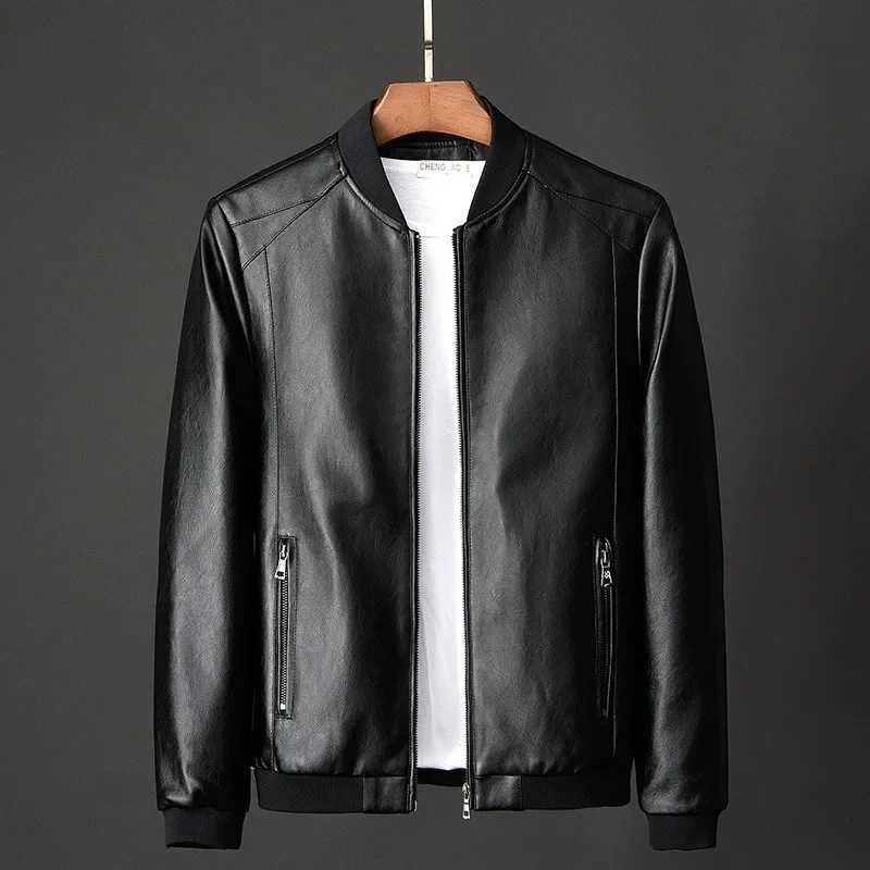 Plus Size Winter Leather Jacket Coat Men Bomber Motorcycle PU Jacket Causal Vintage Male Black Biker Pocket Zipper Jackets 2023 W251023