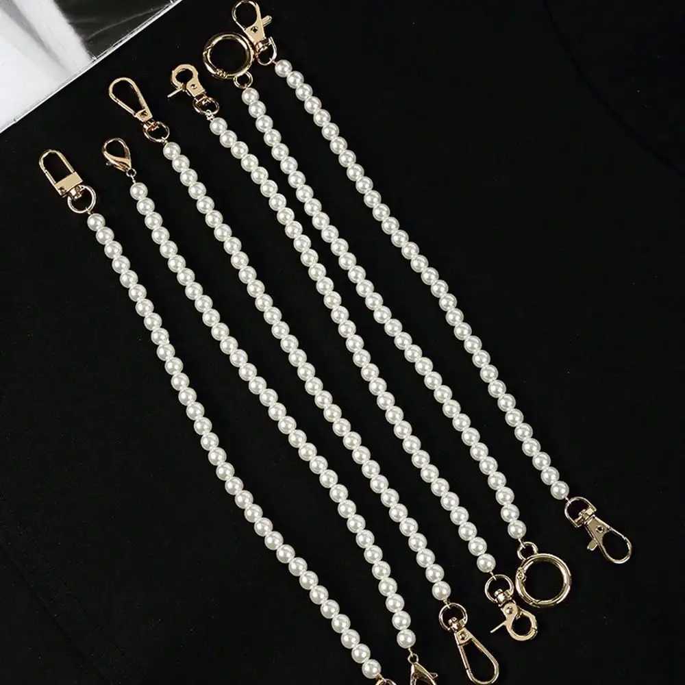 1Pcs Pearl Purse Chain Pearl Purse Strap Short Handle Replacement Bags Chain Strap Shoulder Chain Imitation Pearl Handbag Chain Z251023