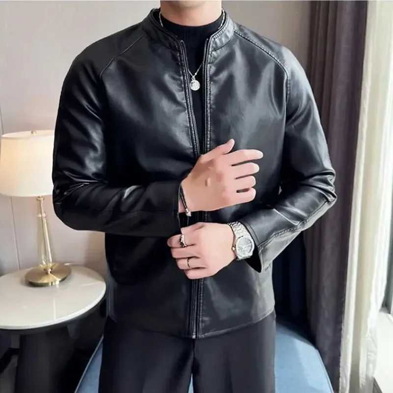 2024 Spring Men Bomber Leather Jacket Fashion Casual Varsity Jacket Unisex Baseball Coats Motorcycle Leather College Jacket W251023