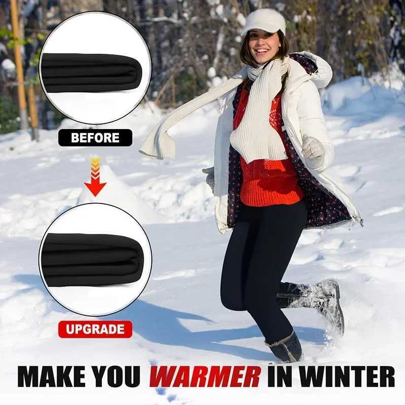 Winter Warm Leggings Womens Thermal Pants Polar Pantyhose Sock Lined Pants Velvet Tights Skin Effect High Waist Wool LeggingsT251023