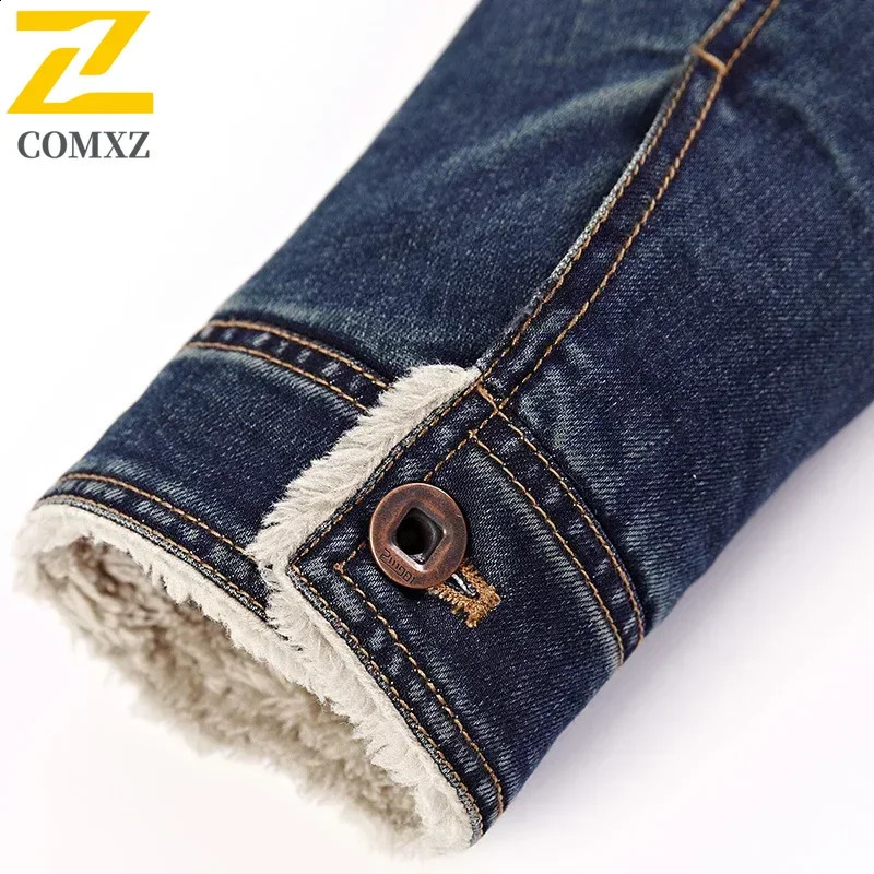 Mens Cotton Clothing Autumn and Winter Casual Loose Padded Thickened Outdoor Camping Lapel Coat Fashion Denim Jacket 251023