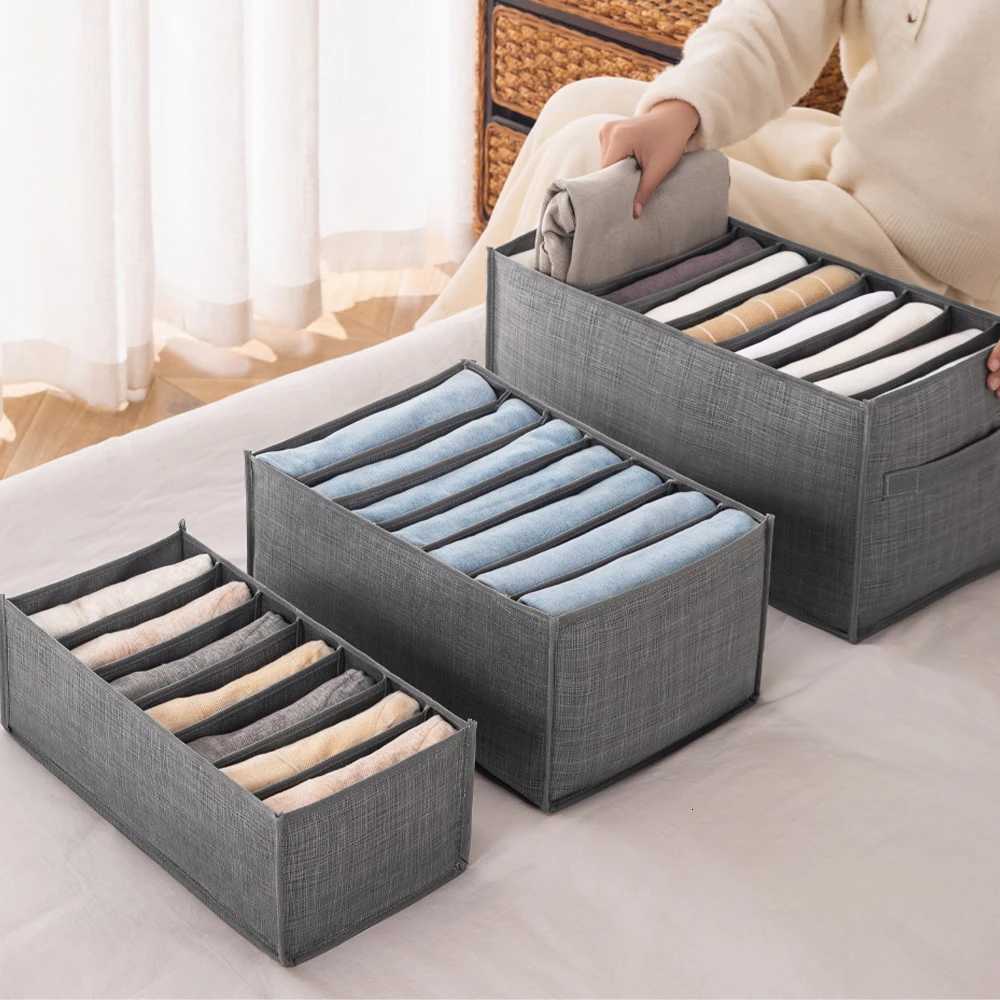 Closets Clothes Organizer Foldable Clothing Jeans Storage Box Closet with Handles Wardrobe Storage Organize C251023