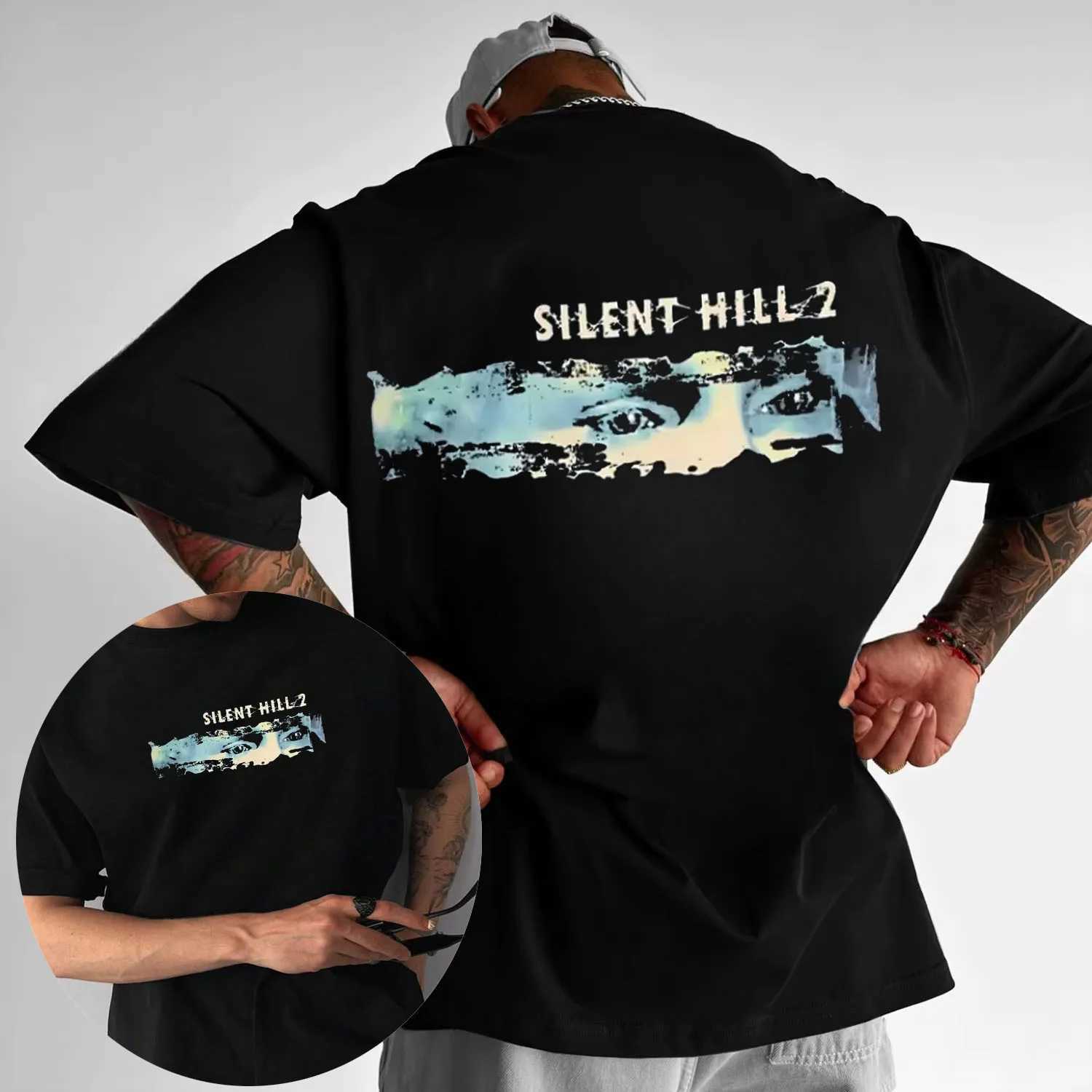 Silent Hill 2 Mens Summer Cotton Tshirt Horror Shirt Unisex Casual Short Sleeve Round Neck Tshirt Gothic Retro Tshirt Y2kXJ251023