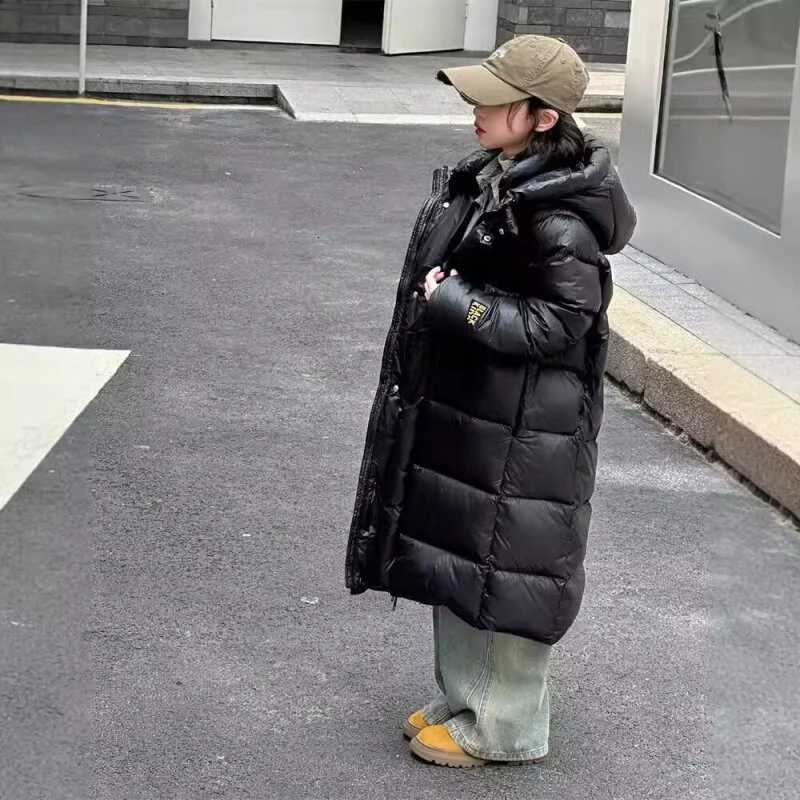 Long Padded Down Jacket for Boys and Girls Thick Parkas Hooded Warm Coats Black Child Winter Clothes Baby SnowsuitT251023