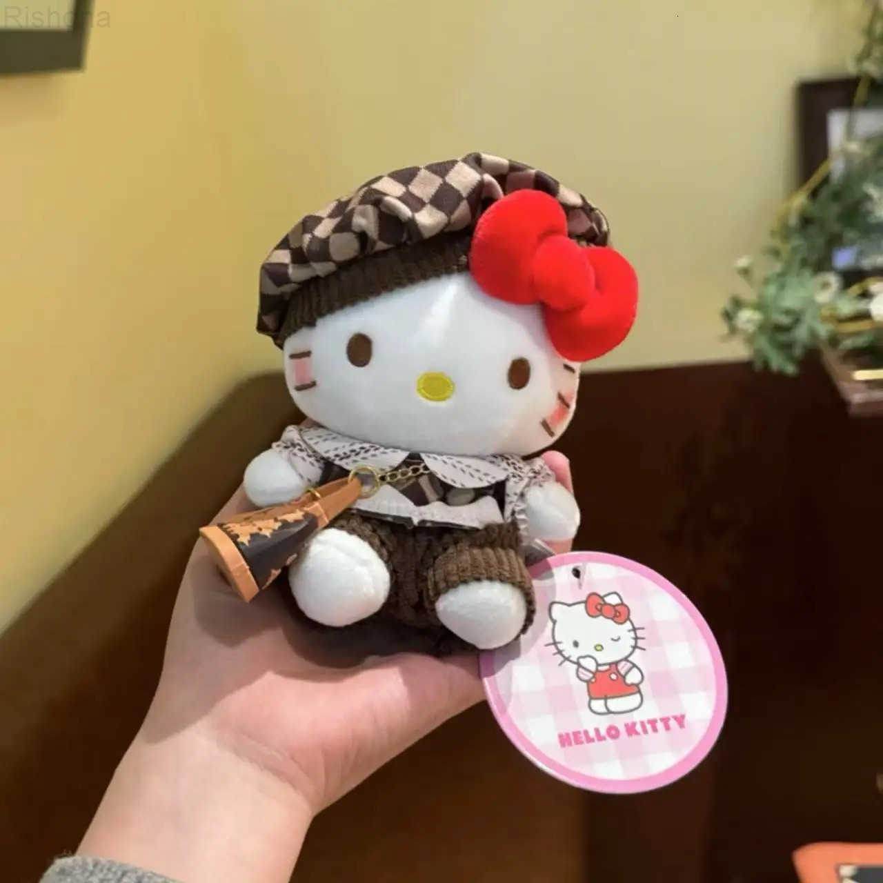Sanrio Kawaii Hello Kitty Keychain Pendant Cartoon Plush Toys Kt Cat Stuffed Plushies Key Ring Plush Pendant Give Holiday Gift L251023