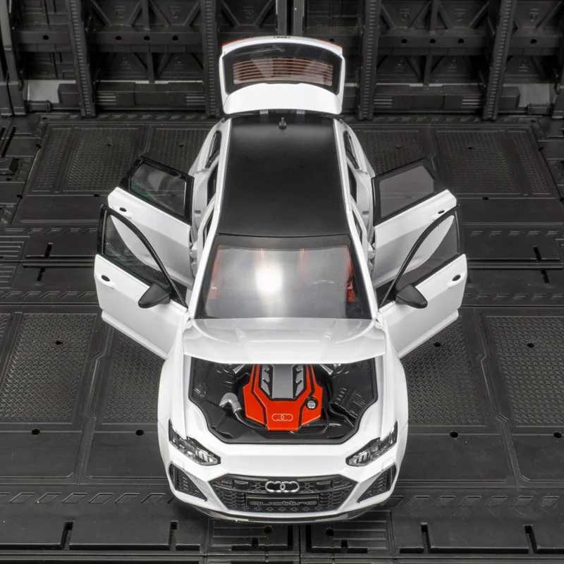 124 Audi RS6 alloy car model door and hood trunk can open has simulated sound and lighting functions fine workmanshipT251023
