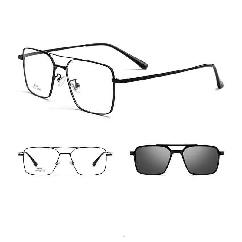 Men Classic Polarized Clip On Sunglasses Pilot Double Beam Titanium Alloy Glasses Frame Optical Retro Sunshades EyewearW251023