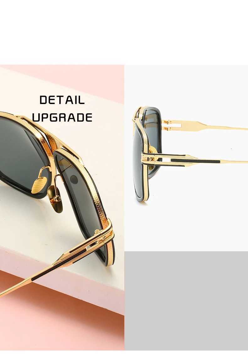 Classic Luxury Men Sunglasses Glamour Fashion Brand Sun Glasses For Women Mirrored Retro Vintage Square Designer ShadesW251023