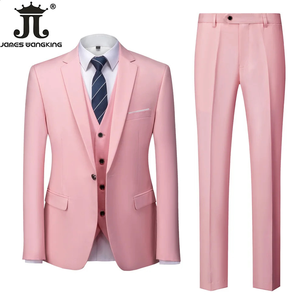 18 Color M6XL Jacket Vest Pants Boutique Solid Mens Official Business Suit Brides Wedding Dress Party Male 251023